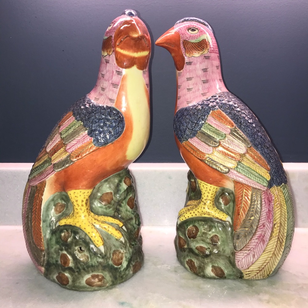 VTG XL Chinoiserie Birds - Picture 2 of 10